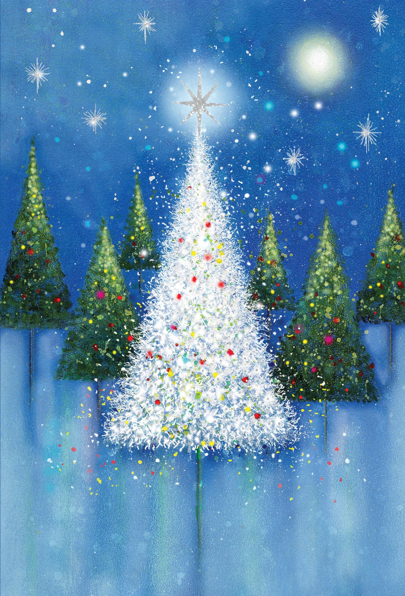 White Christmas Tree Christmas Card - Cardmore